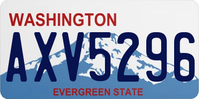 WA license plate AXV5296
