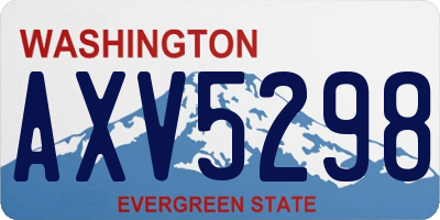 WA license plate AXV5298