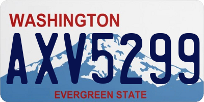 WA license plate AXV5299