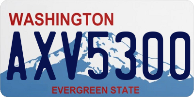 WA license plate AXV5300