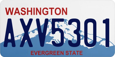 WA license plate AXV5301
