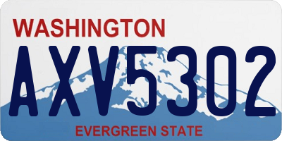 WA license plate AXV5302