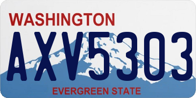 WA license plate AXV5303