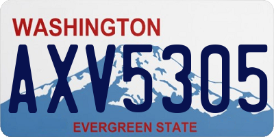 WA license plate AXV5305