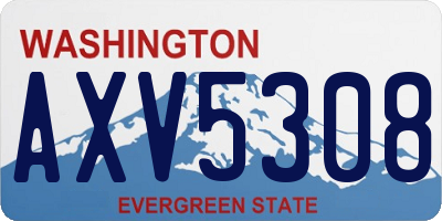 WA license plate AXV5308