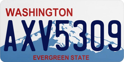 WA license plate AXV5309