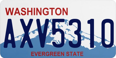 WA license plate AXV5310