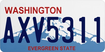 WA license plate AXV5311