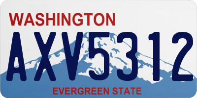WA license plate AXV5312