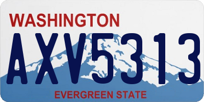 WA license plate AXV5313