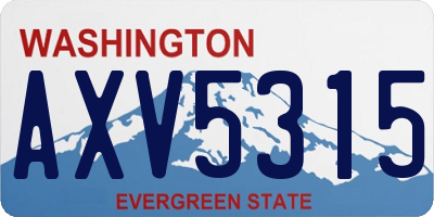 WA license plate AXV5315