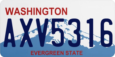 WA license plate AXV5316
