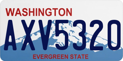 WA license plate AXV5320