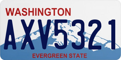 WA license plate AXV5321