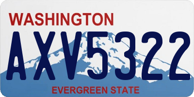 WA license plate AXV5322