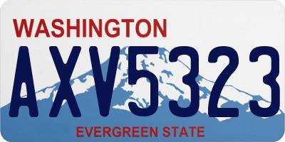 WA license plate AXV5323