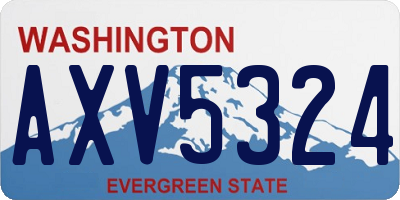 WA license plate AXV5324