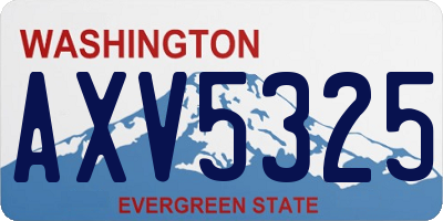 WA license plate AXV5325