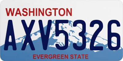 WA license plate AXV5326