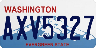 WA license plate AXV5327