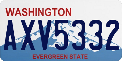 WA license plate AXV5332