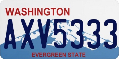 WA license plate AXV5333