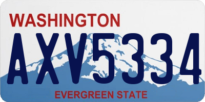 WA license plate AXV5334