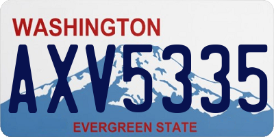 WA license plate AXV5335