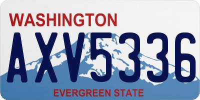 WA license plate AXV5336