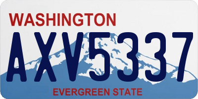 WA license plate AXV5337