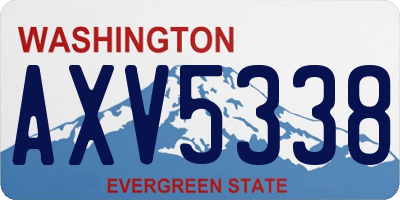 WA license plate AXV5338