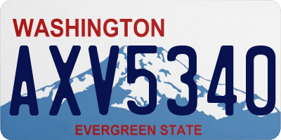 WA license plate AXV5340