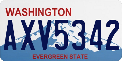 WA license plate AXV5342
