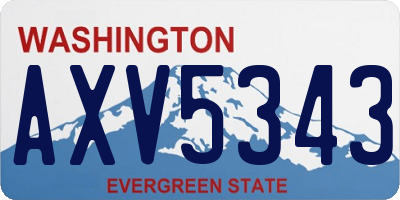 WA license plate AXV5343