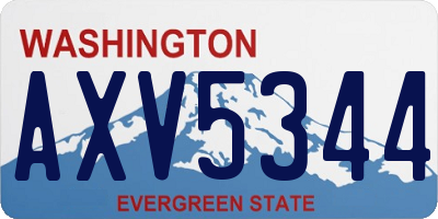 WA license plate AXV5344