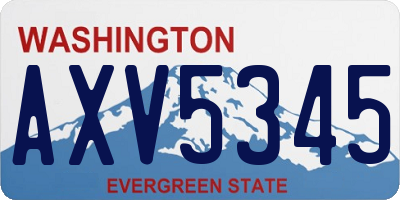 WA license plate AXV5345