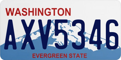 WA license plate AXV5346