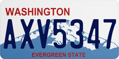 WA license plate AXV5347