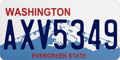 WA license plate AXV5349