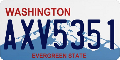 WA license plate AXV5351