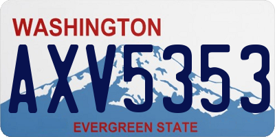 WA license plate AXV5353