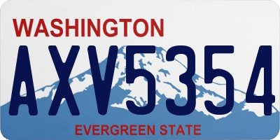 WA license plate AXV5354