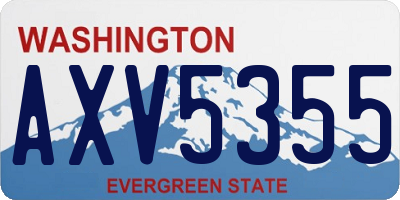 WA license plate AXV5355