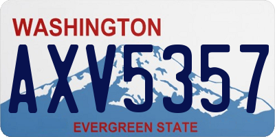 WA license plate AXV5357