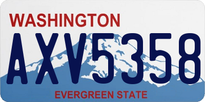 WA license plate AXV5358