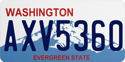 WA license plate AXV5360