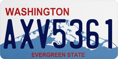 WA license plate AXV5361