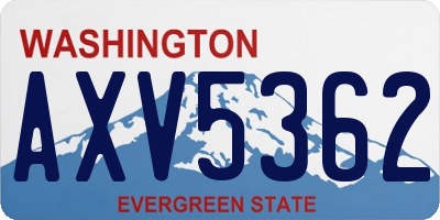 WA license plate AXV5362