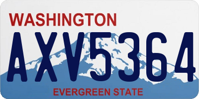 WA license plate AXV5364