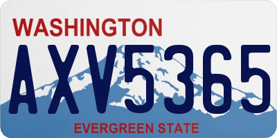 WA license plate AXV5365